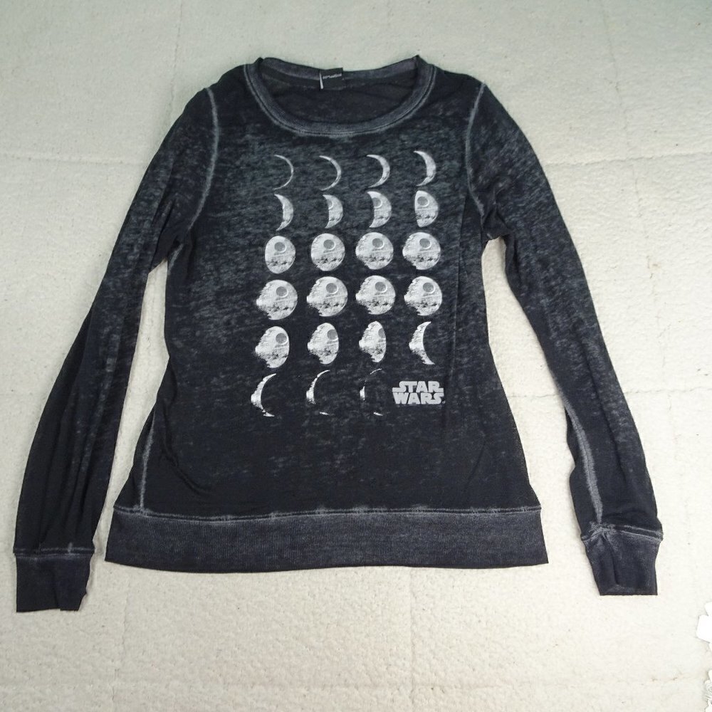 Star Wars Phases of the Death Star L/S Shirt Med